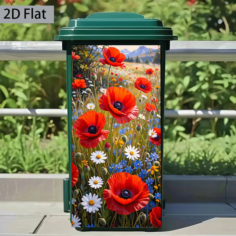 1pc Sticker | 37x82 Cm Theme Design, Self-adhesive Wall Decal For Kitchen Trash Cans And Home Decor, Polypropylene, Matte End