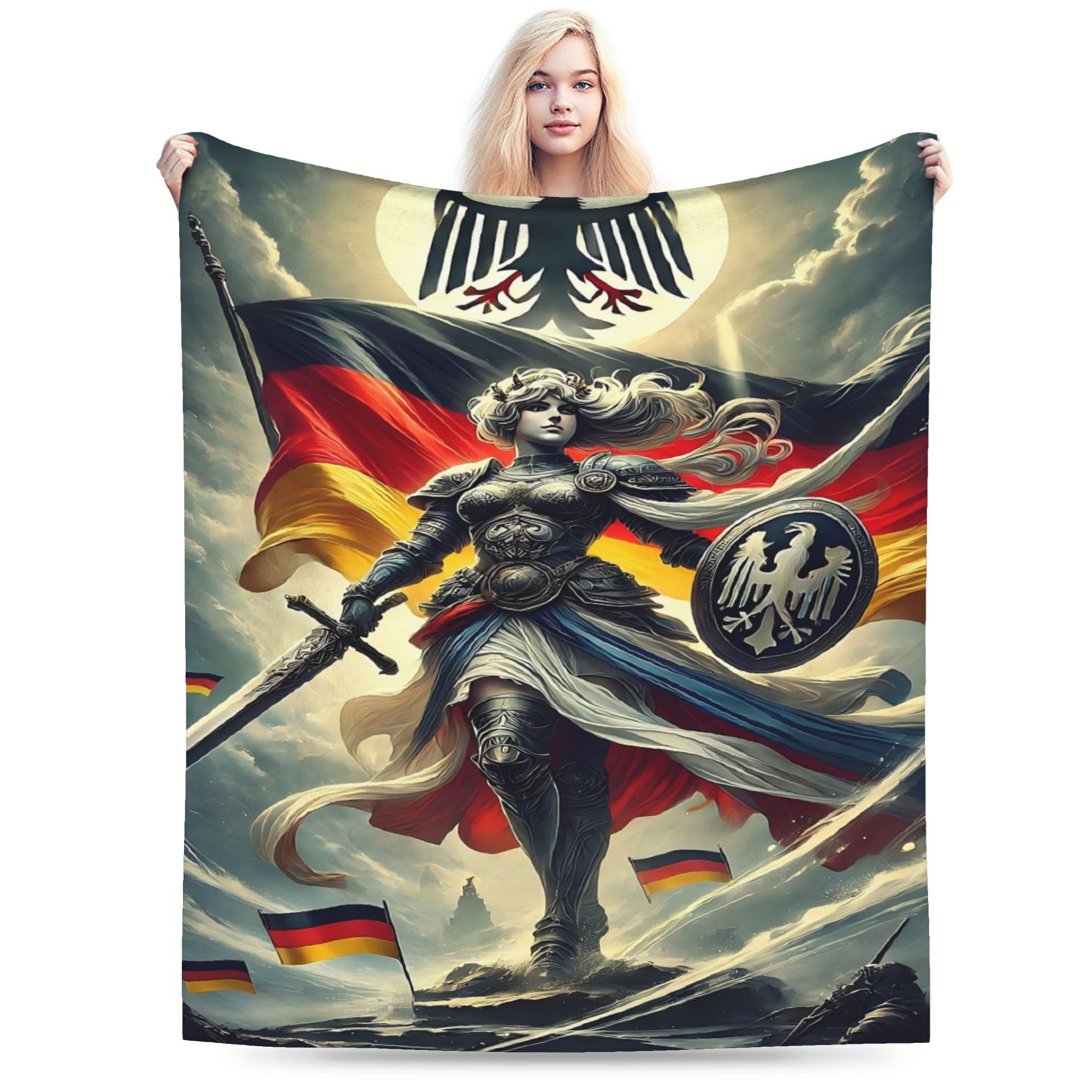 

Germany Flag-inspired Flannel Throw Blanket - Perfect Gift For Birthdays & Holidays, Ideal For Couch, Office, Bed, And Home Decor,