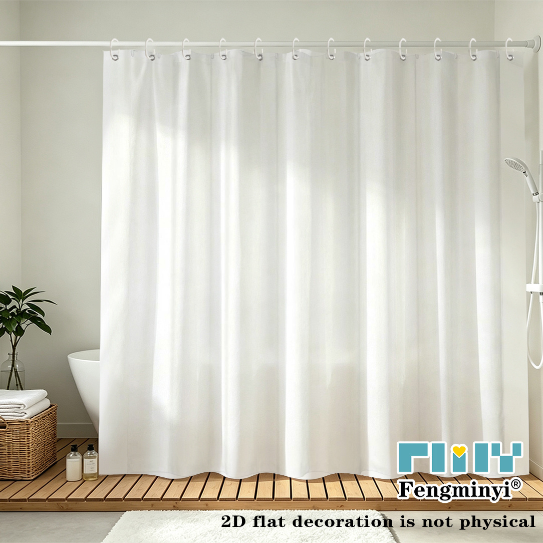TEMU 2d Flat, 2d Flat, 2d Curtain 1pc Modern Foldable Partition Curtain Light Gray Striped Design Bedroom Living Room Decor With Hooks Multiple Sizes