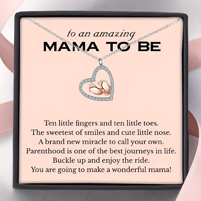 TEMU An Is About To Become A 's Sole Of The Foot Necklace And Card Gift Box, Copper Plated Synthetic Zirconia Necklace Chain, Suitable For Men, Father's Day Gift