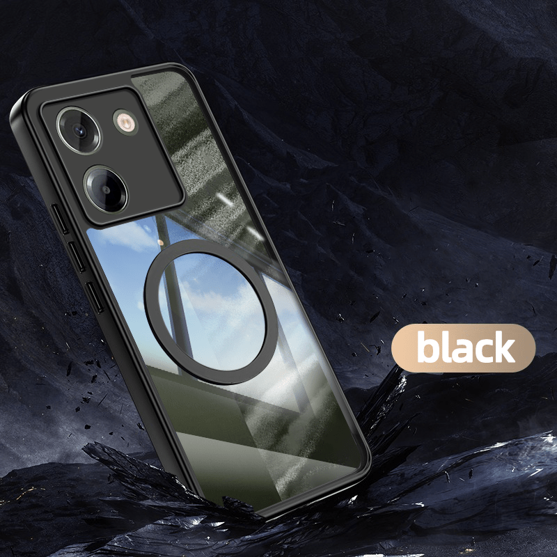TEMU Funda para teléfono: Compatible con Xiaomi Poco M7 Pro 5G, funda antigolpes con atracción magnética, cubierta transparente de acrílico