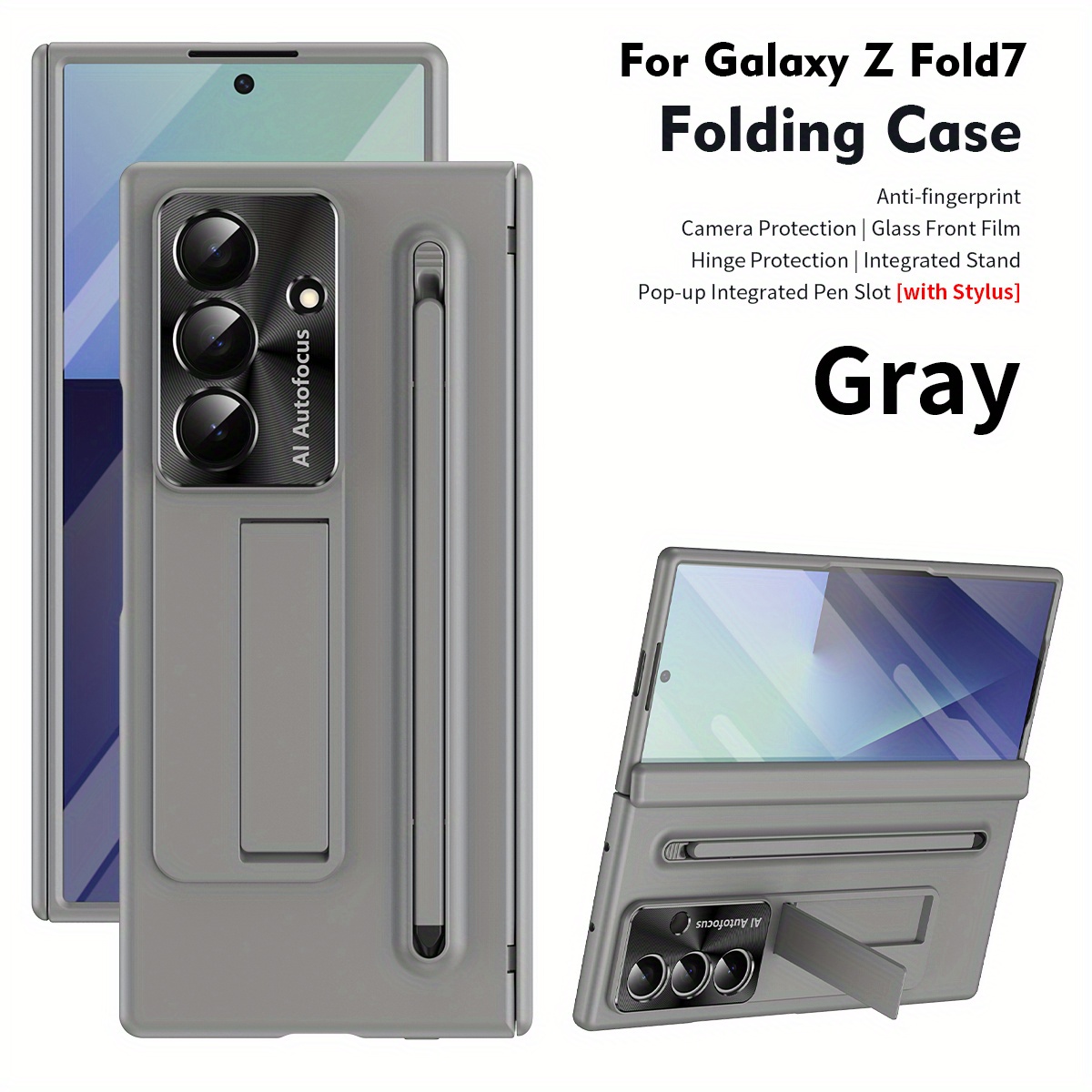 TEMU Phone Case: Stylish Flip Case For Fold 7 Phone Shell Cover, With , Business-class Luxury, Lens Guard, Anti-fingerprint & Drop-, Dirt-proof,