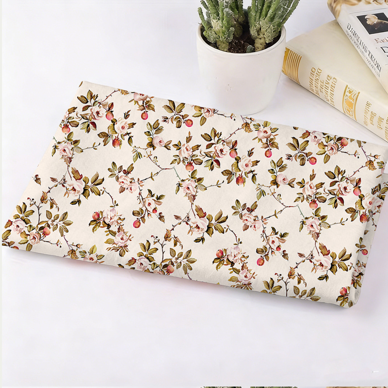 TEMU Vintage Printed Craft Fabric Suitable For Sewing, Diy Crafts, - Lightweight Breathable Blouse-compatible Material (97% Polyester/3% Spandex) For