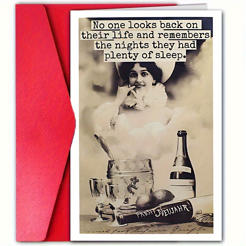 TEMU 1 Vintage-style Humorous Birthday Card With Envelope, 4.72 Inches X 7.09 Inches - Family, , Men And Women, A Uniquely Humorous Birthday Card,