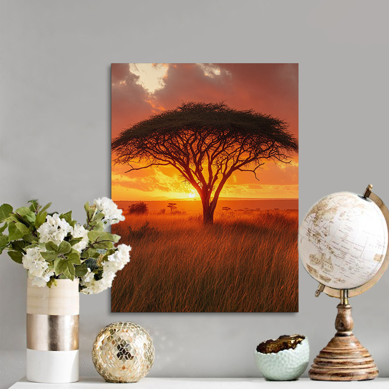 1pc frameless canvas painting, trees in the sunset h04411, the perfect wall  decoration gift, autumn living room wall art decor, stylish room, bedrooms  and dining rooms decorative painting | Great Deals |