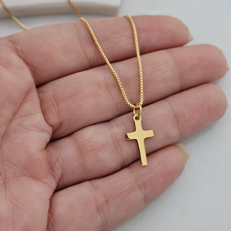 Custom Stainless Steel Cross Pendant Necklace — Personalized Gift