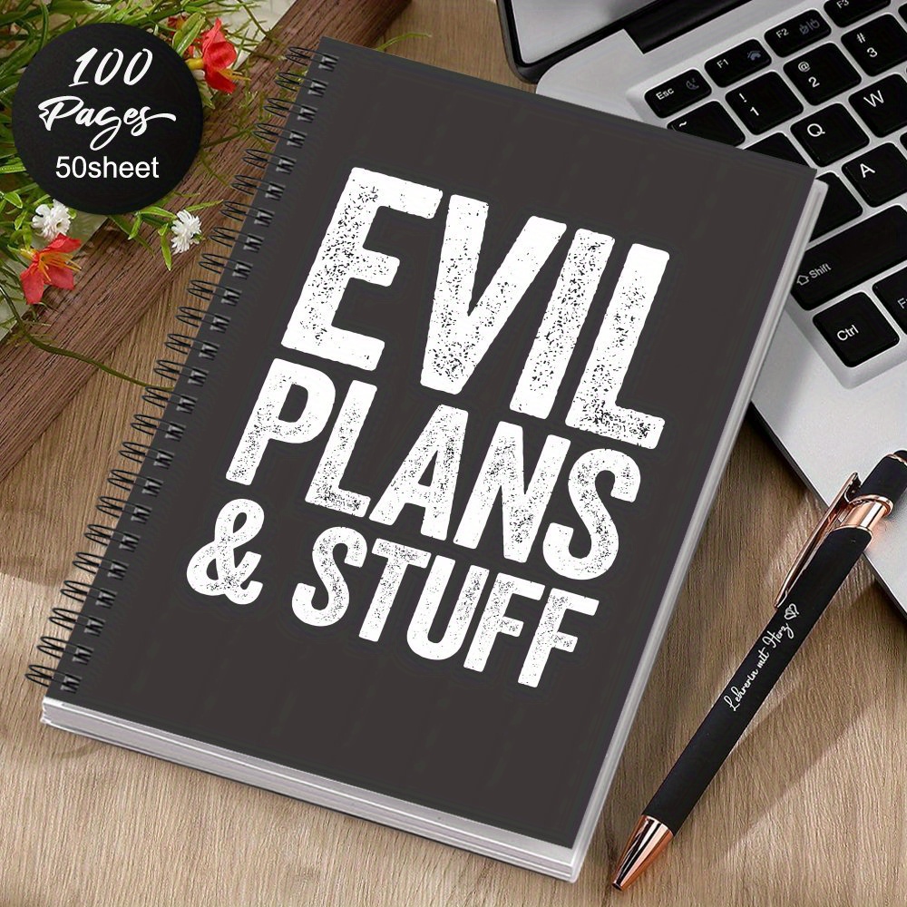 Image of Spiral Notebook For Work - Office Humor Journal With Funny Sarcastic Quotes, Evil Plans, And Designs, Prank Gift For Colleagues, Employees, Teams, Adults, Bosses. Suitable For