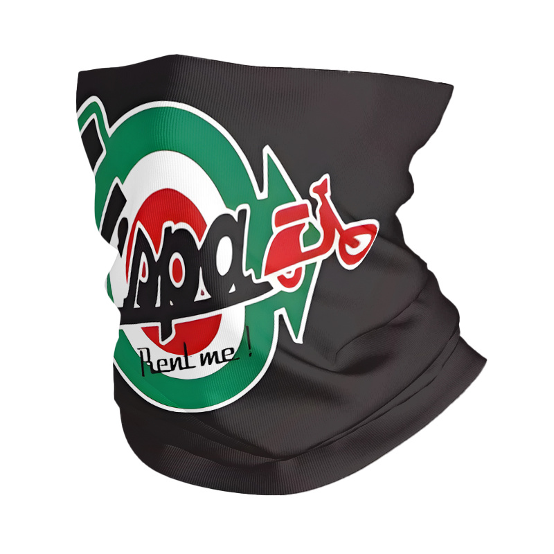 TEMU Scooter Rental, Retro Design Printed Lanyard, Lightweight And Versatile Polyester Headscarf And Mask, Unisex, Suitable For Outdoor Activities