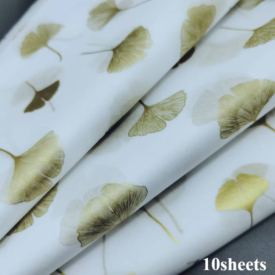 E-shop 10/50 Blatt Goldene Ginkgo Blatt Gedrucktes Dünnes Papier, Geeignet für Bastelarbeiten, Blumenstraußverpackung, Geschenkverpackung,