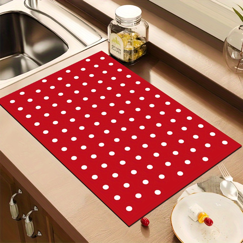 TEMU 1 pz, Tovaglietta Assorbente con Stampa a Rosse, Tappetino Asciugatura Utensili, Materiale in Gomma Qualit�, Tappetino Lavatrice, Tappetino da