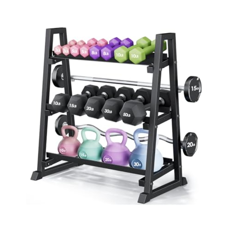 Temu dumbbell rack 3 tiers 1300lbs trapezoidal