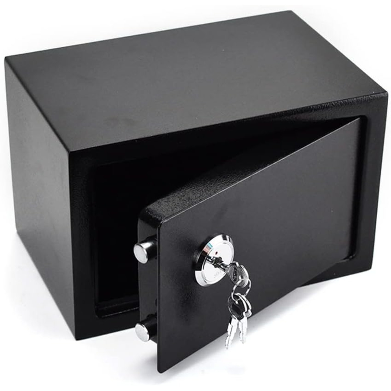 4.6 L Safe Compartment With 3 Keys 23 X 17 X 17 Cm Mini Safe With Mechanical Lock Safe For Home Installation Holes For Wall Black New