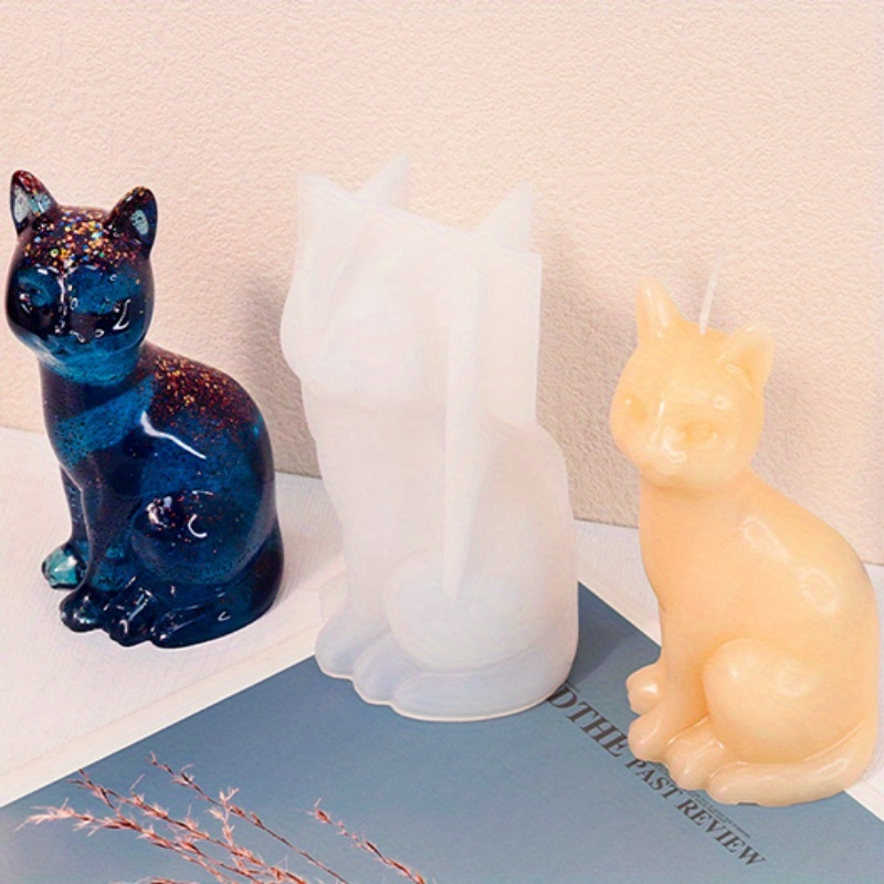 TEMU Silicone Mold Cat, 3d Cat Epoxy Resin Silicone Mold For Casting Cat Resin Mold Mold Silicone Candle Mold
