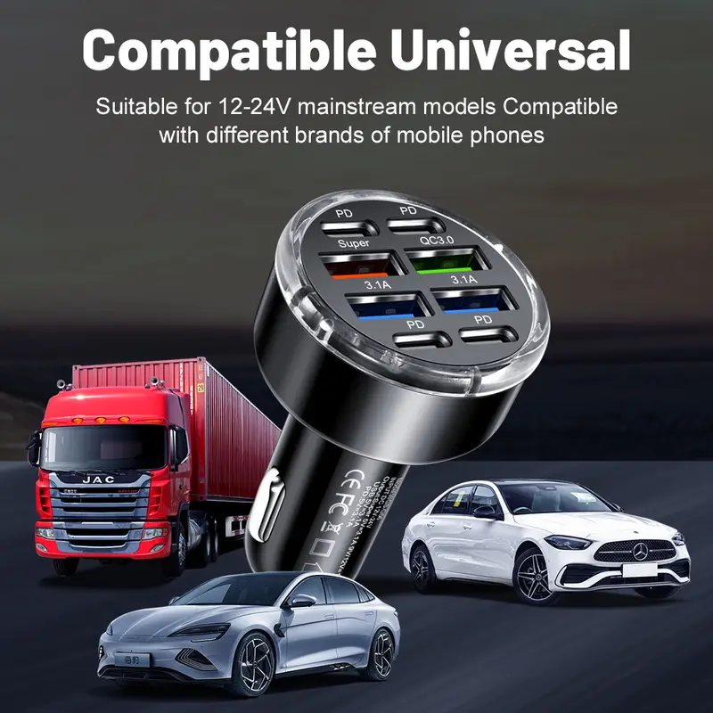 1pc high in1 multi charger with qc3 0 and pd multiple protection features phone charger car adapter car plug support super fast charging for all your devices charging needs details 4