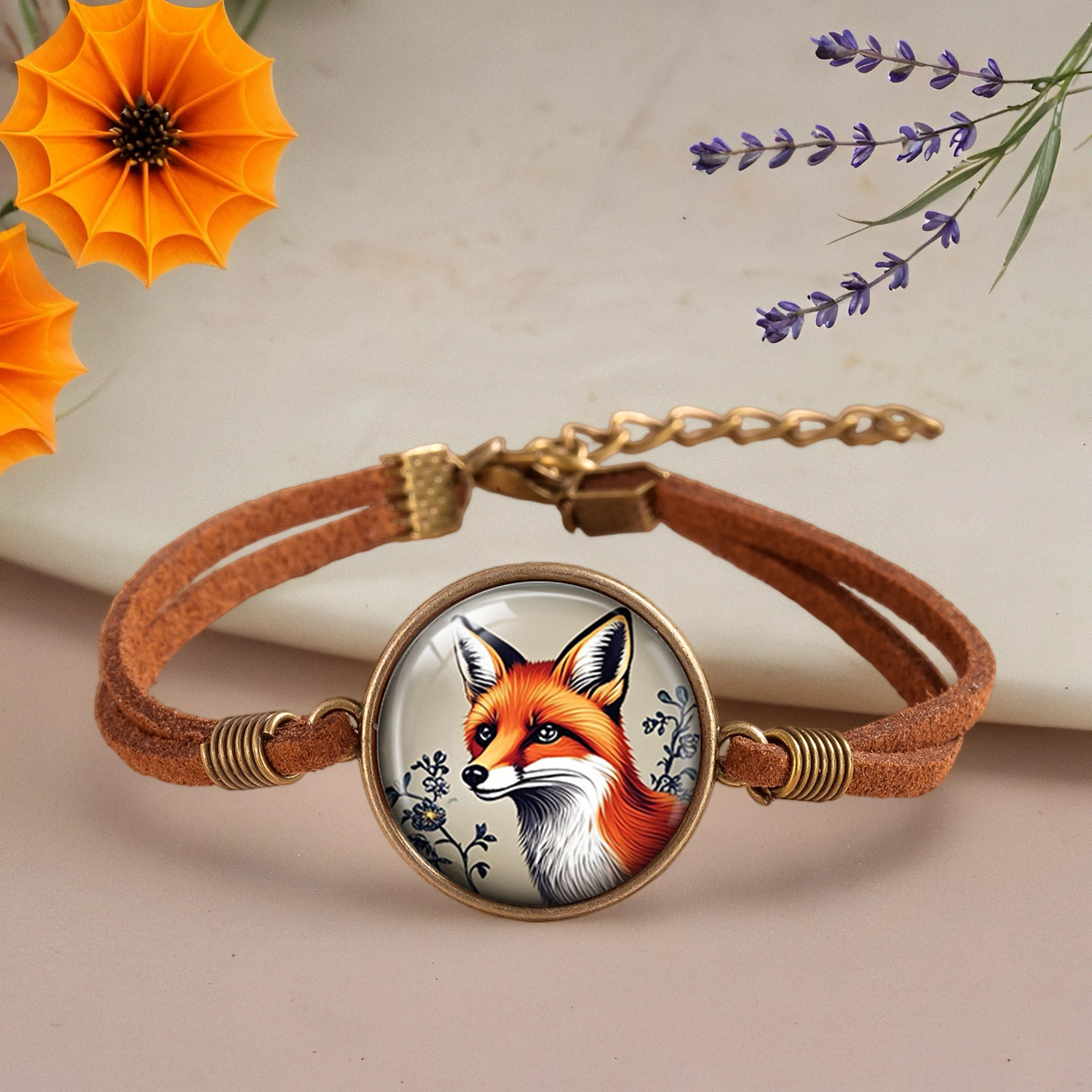 TEMU 1pc Rope Fox Art Illustration Bohemian Style Women's Bracelet Vintage Animal Bracelet