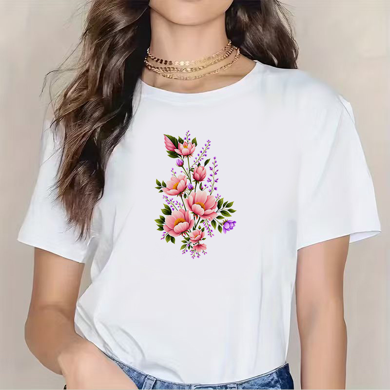TEMU 3pcs, Pink Peony Bouquet Heat Transfer Stickers, Iron-on Patches, T-shirt Making, Pillow Decoration - Multicolor, Durable, Washable Plastic