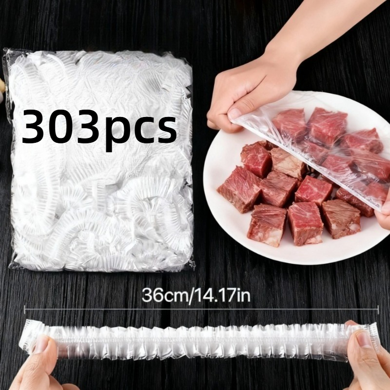 TEMU 303 piezas de envoltura de alimentos desechable, cubierta universal elástica para alimentos para uso doméstico, envoltura de alimentos a prueba