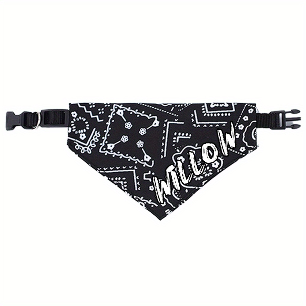Customizable Adjustable Dog Bandana, Personalized Pet Saliva Towel & Collar