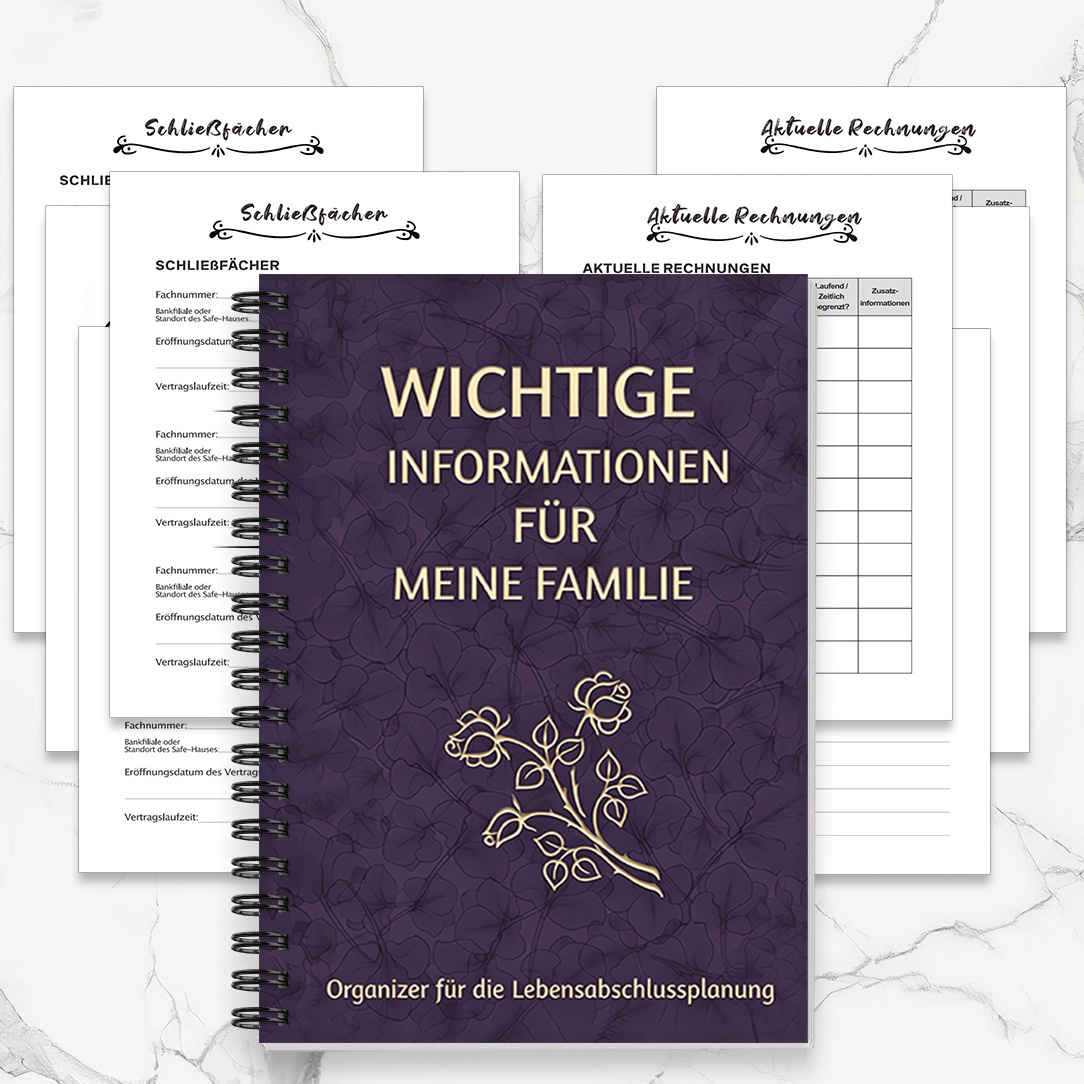 TEMU 1pc Composition Notebook, Purple Dark-patterned Art German Journal, Vintage Light , For Recording Important Family Information, Arrangements,