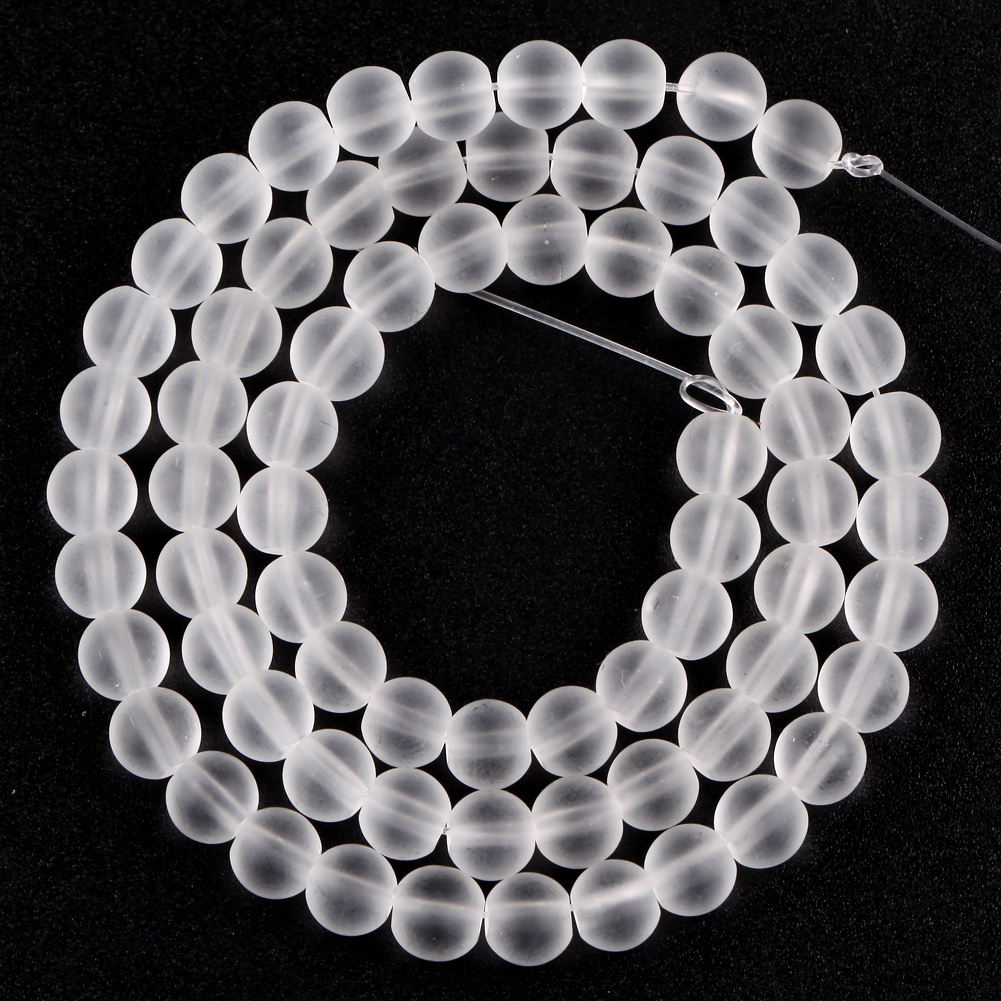TEMU 4/6/8/10/12 mm Naturstein Matt Poliert Weiße Kristall Runde Lose Spacer Perlen für Schmuckherstellung Armbänder Halsketten Ohrringe Zusätze 15