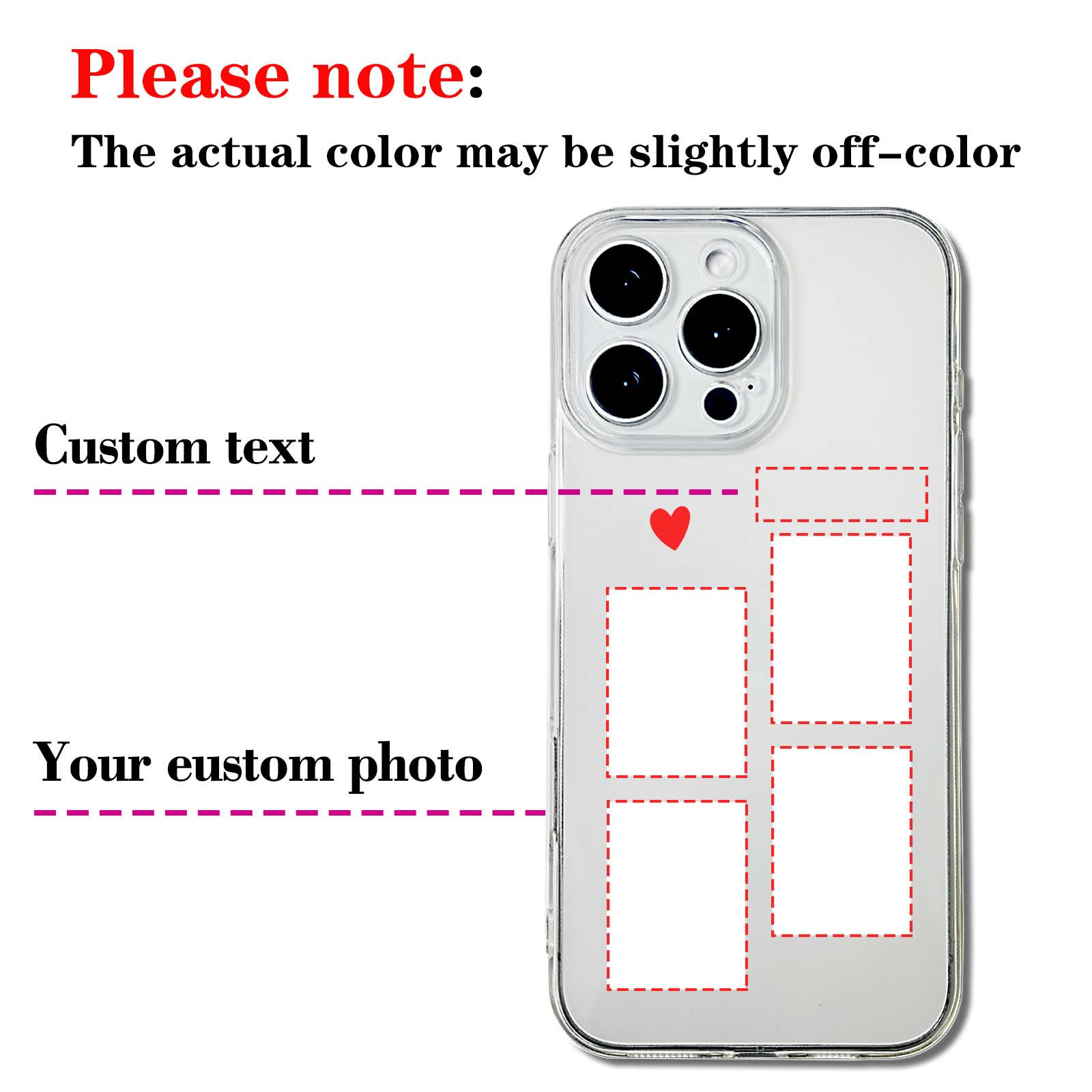 E-shop Handyhülle: DIY Personalisierter Text Muster UV-Druck Handycover Transparent 360 Grad Rundumschutz für iPhone 17 Pro Max 11 12 13 XR X/XS 7 8