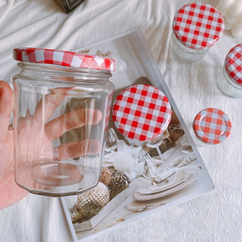 10 pack checkered pattern universal mason jar lids round airtight seal caps for canning and storage jars details 2