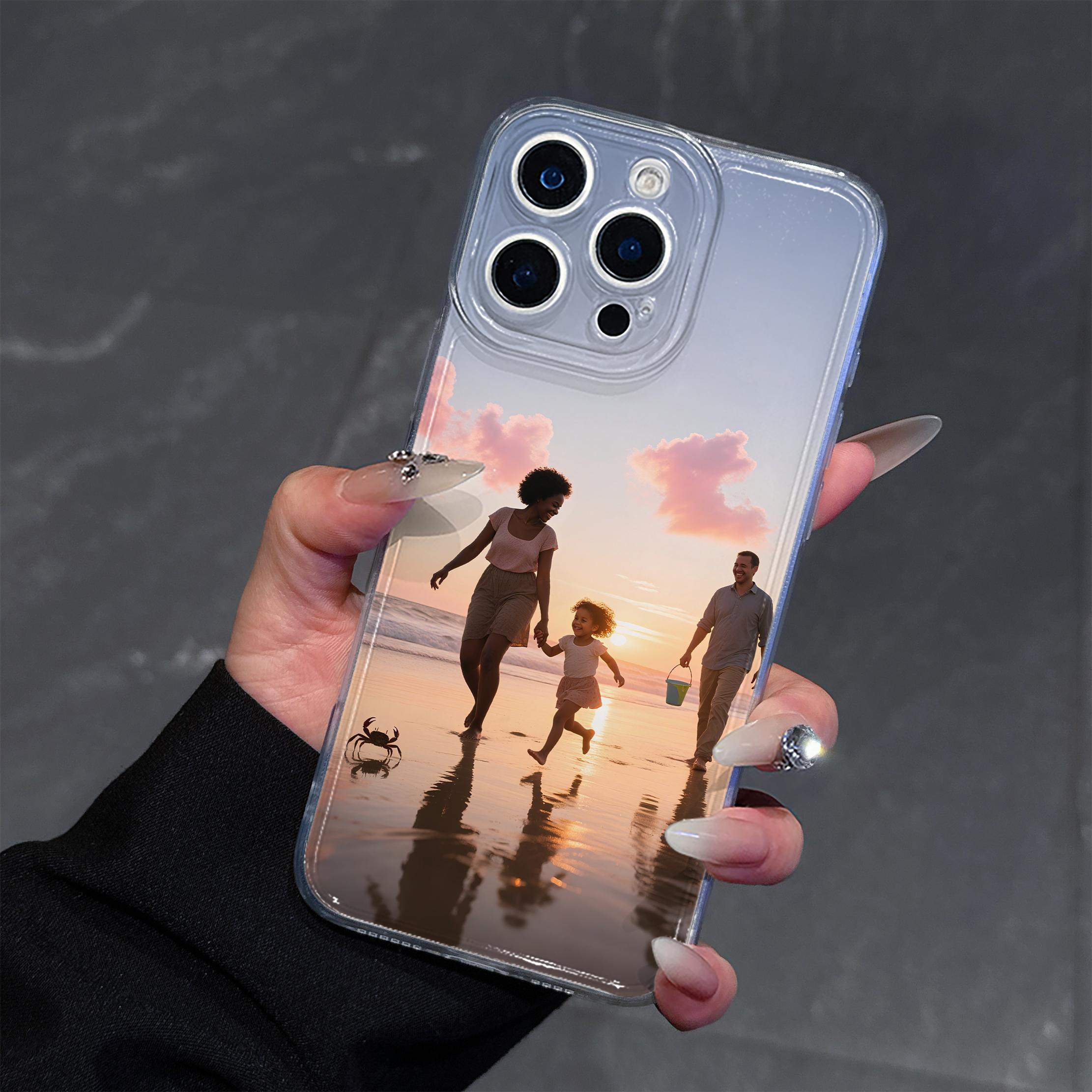 TEMU Phone Case - Custom Creative Phone Case With Pattern Photo, , Couple/best Friend Style Hit! Group Photo Atmosphere All Rely On It Suitable For