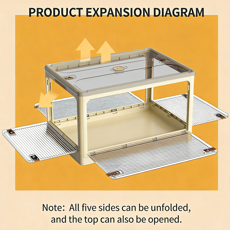Foldable Living Room Storage Box with Side Opening Door