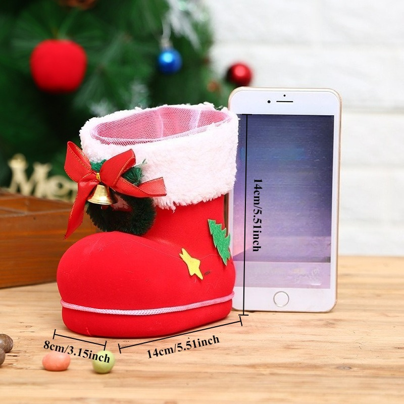 1pc Christmas Sock Decorative Creative Gift Bag - Hung, Used For Decorating Candy Jewelry Bags, Christmas Tree Ornament , Party Home Outdoor Decoration - Holiday Decor, Christmas Themed Decoration