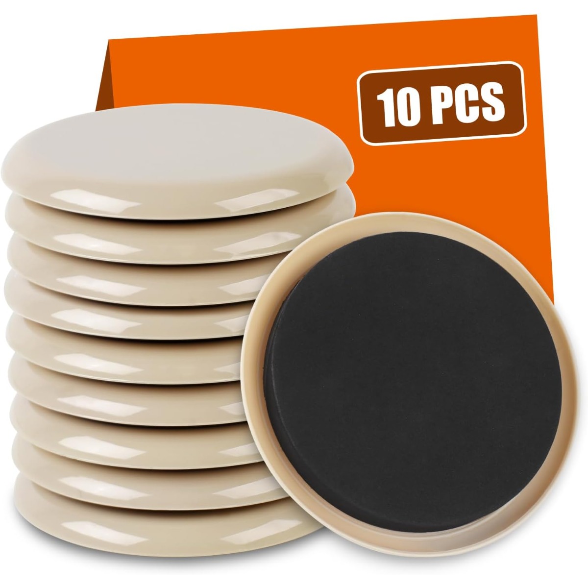TEMU 10pcs Furniture Sliders, 3 1/2" Furniture Sliders For Hardwood Floors, Reusable For Carpet, Heavy Duty Furniture Movers Sliders, Carpet, Floor