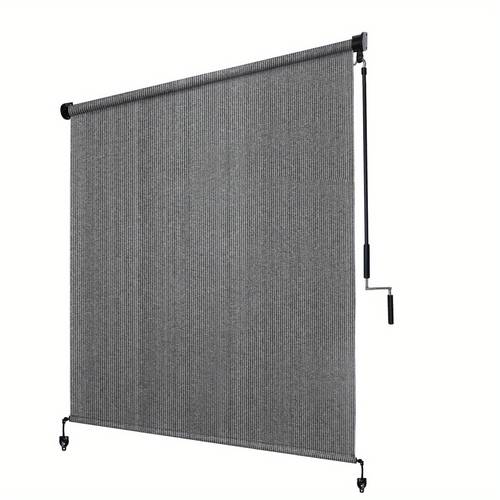 item picture outdoor roller shades with splicing design cordless patio roll up blinds exterior shade cloth roll shade for patio