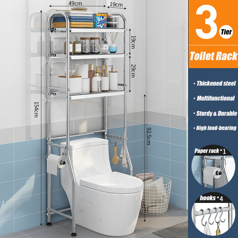 TEMU 3 Tier Over Toilet Washing Machine Storage Unit Bathroom Shelf Organizer Stand Over Toilet Storage Rack Laundry Shelf Unit Organizer Rack Space
