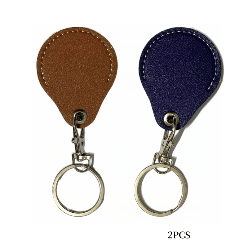 2d 2-tlg. schlüsselanhänger-halter aus pu-leder, schutzhülle für näherungssensor-id-karte, schlüsselanhänger-schutzhülle mit schlüssel-karabinerhaken, schlüsselring-halter für rfid-schlüsselanhänger, token-tag, türzugang, zugangskontrolle