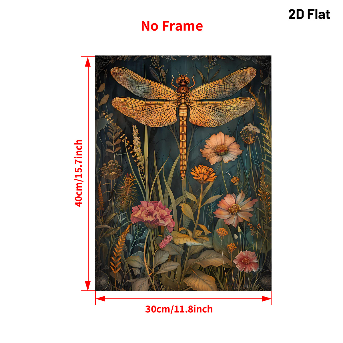 E-shop 2D-Flach, . Libelle Cottagecore Wandkunst-Poster Leinwanddruck Geschenk-Kunstwerk für Schlafzimmer, Badezimmer, Büro, Heim-Wanddekor für