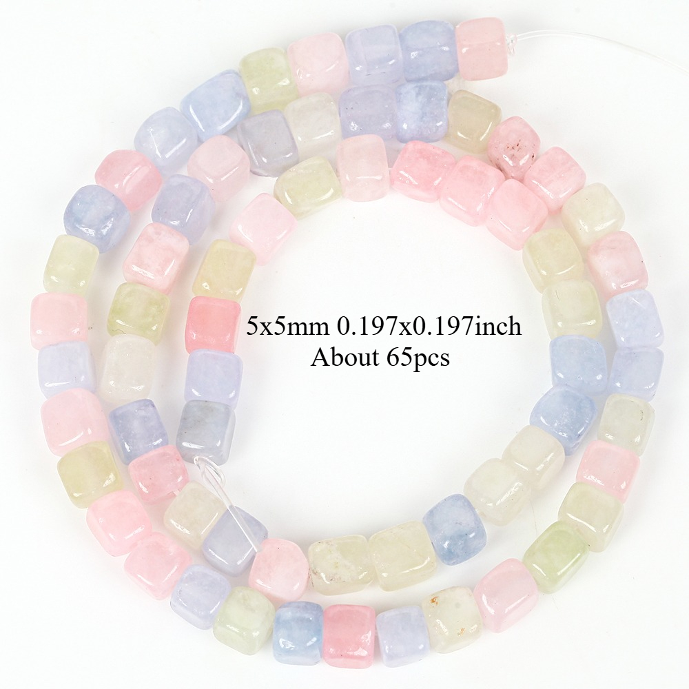 Image of 65pcs Asvrai Natural Beads - Beads Suitable For Jewelry Making, 5x5mm Genuine Gemstones For Diy Bracelets, Necklaces, Spacers, Handmade Crafts | Natural Mineral Bead Assortment