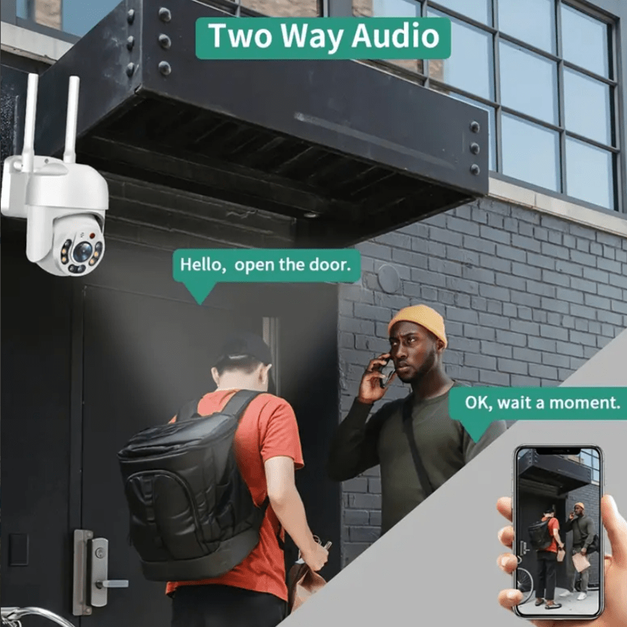 1pc Teruhal 1080p Outdoor WiFi Security Camera, IP66 Waterproof Pan-Tilt Auto Tracking CCTV, 360° View, Night Vision, Two-Way Audio, Smartphone Compatible, USB Powered, No Battery, 2.4GHz Wireless Security Cam details 7