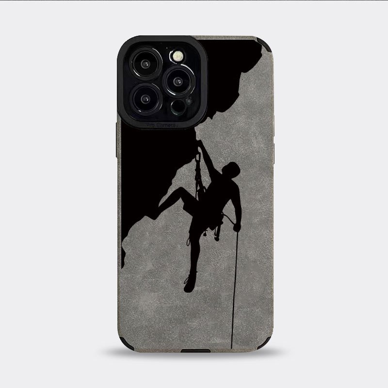 Etui za telefon - Etui za telefon z udobnim občutkom na dotik, s prijetno teksturo in minimalističnim dizajnom moških plezalcev na skalah v si
