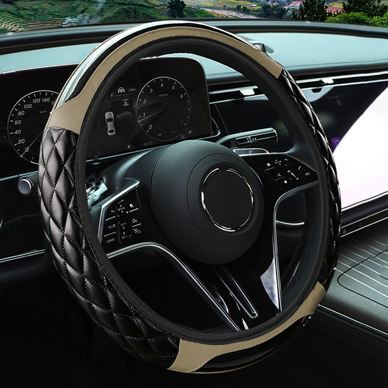 TEMU Housse de volant de voiture, respirante et antidérapante, protection de volant de véhicule de 14,5 à 15 pouces, accessoires de protection