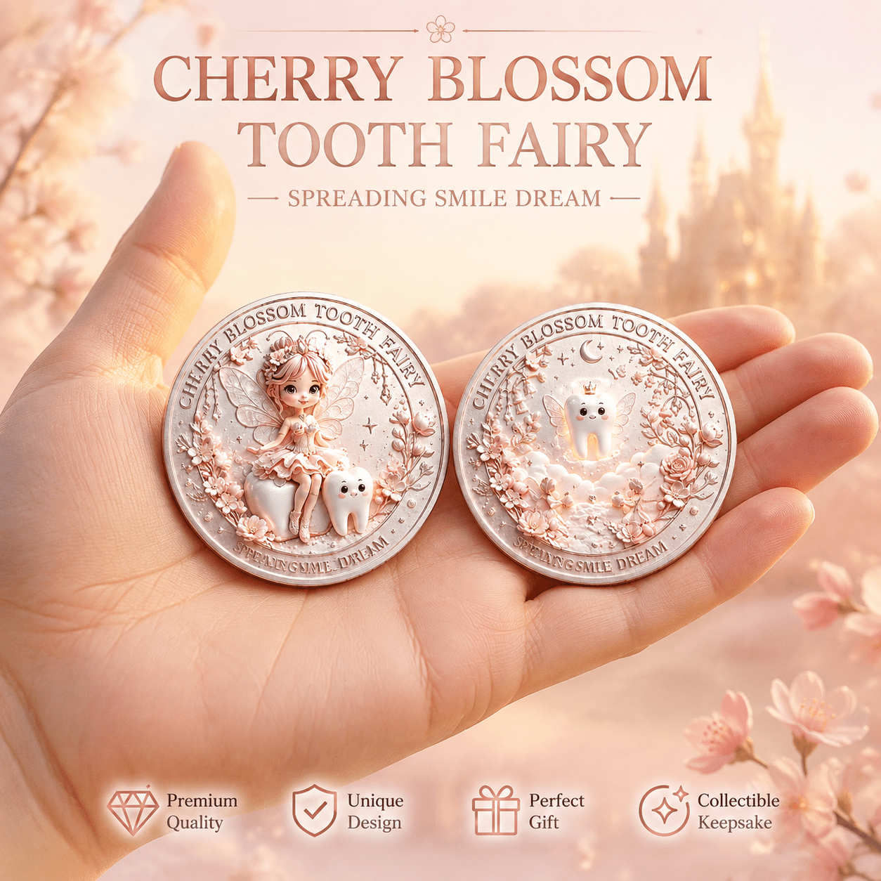 Cherry Blossom Tooth Fairy Theme Commemorative Coin