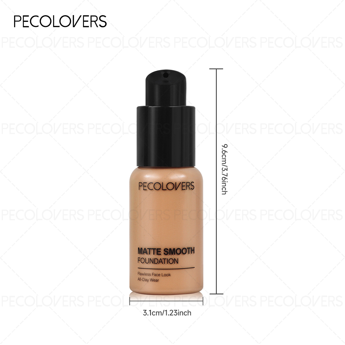 1pc Waterproof Foundation Liquid with Long-Lasting Matte End Coverage for Flawless Natural Complexion, Longwear Holiday Cosmetic | Beauty Enthusiasts | Sleek Bottle Design | Portable Travel Makeup