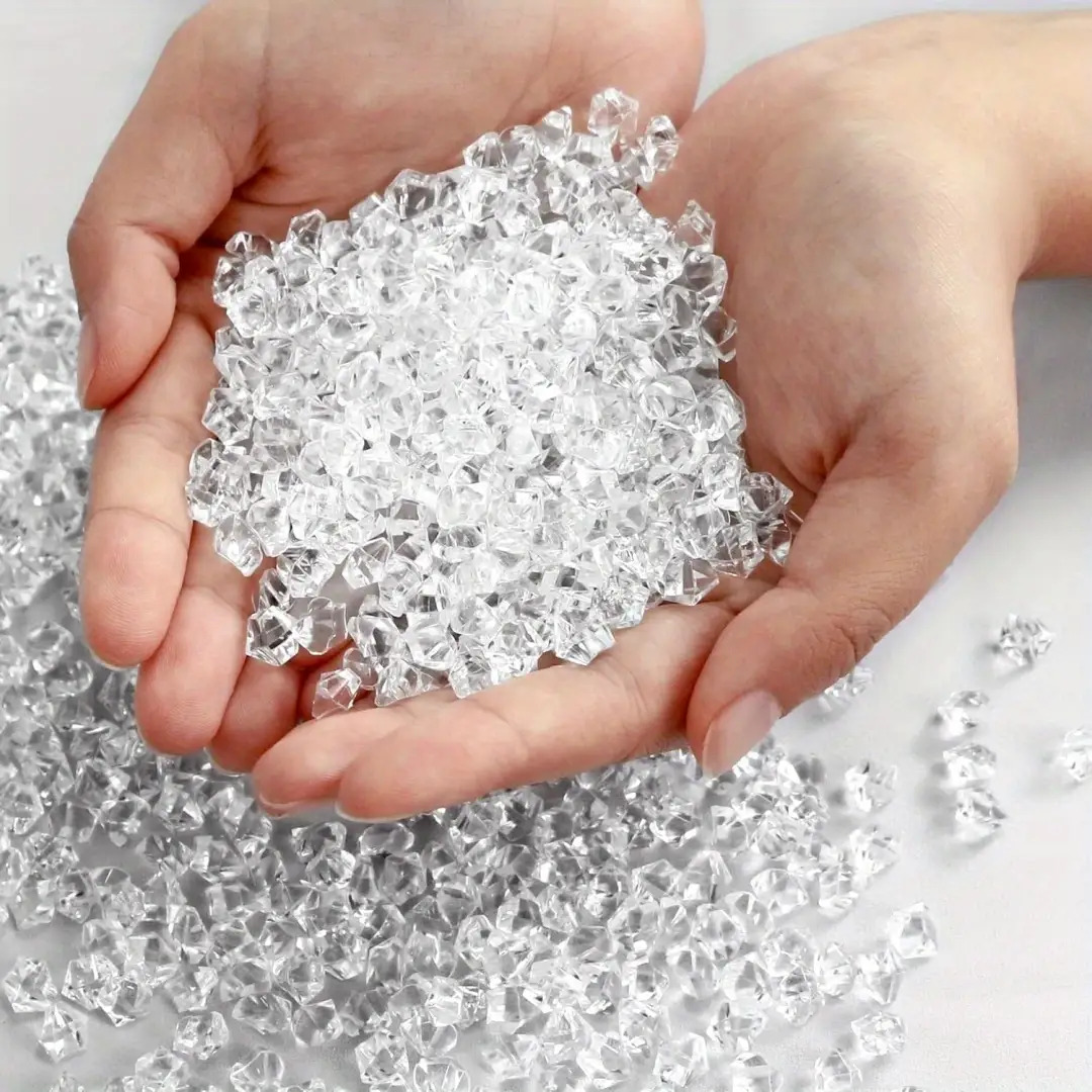 TEMU 420pcs Diamanti Acrilici Trasparenti Vivaci, di Acrilici - Irregolari, Piccole Artificiali in Plastica, Decorazioni per Matrimoni, Centrotavola,