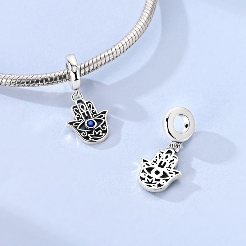 925 Silver Evil Eye Palm Pendant, Gift for Bracelets & Necklaces