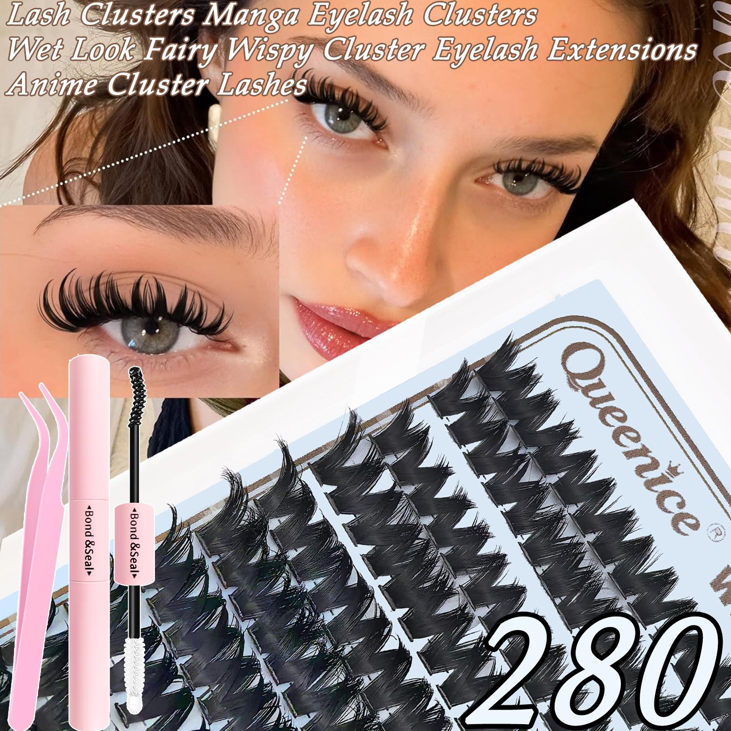 Image of Lash Clusters Wispy Eyelash Clusters Fairy Cluster Eyelash Extensions Natural Anime Individual Lashes Diy Lash Extension With Thin Band, 10-16mm Seal Teewzers
