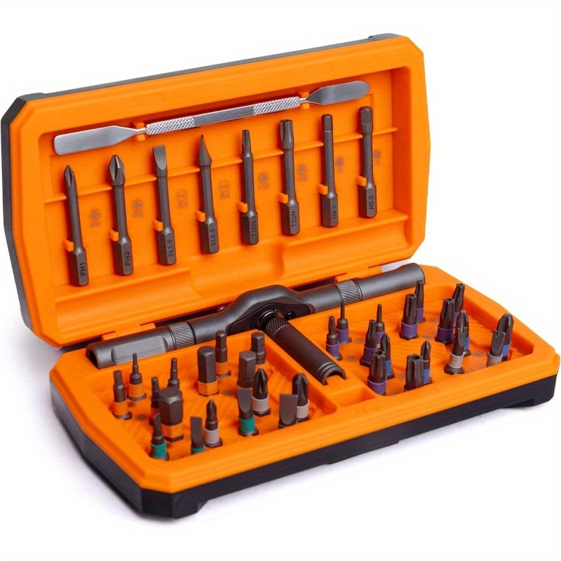 magnetic ratchet screwdriver set with soft shaft - ideal for furniture assembly & electrical maintenance,   10 interchangeable bits, durable metal construction, no power required, screwdriver set|magnetic screwdriver|durable construction, screwdriver set for home   Product details 0
