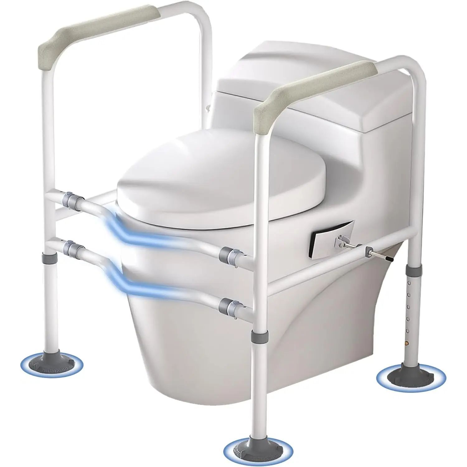 TEMU Standing Aid Toilet Standing Aid Height Adjustable With Armrests Toilet Frame Toilet Support Frame Toilet Grab Handles No Drilling For Seniors