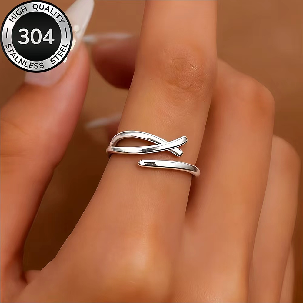 High-quality Hypoallergenic Stainless Steel Open-ring, Tarnish-resistant, Simple and Elegant, a Fashionable Women's Ring Suitable for Daily Wear or Parties, a Jewelry Accessory, and a Delicate Gift for Women.