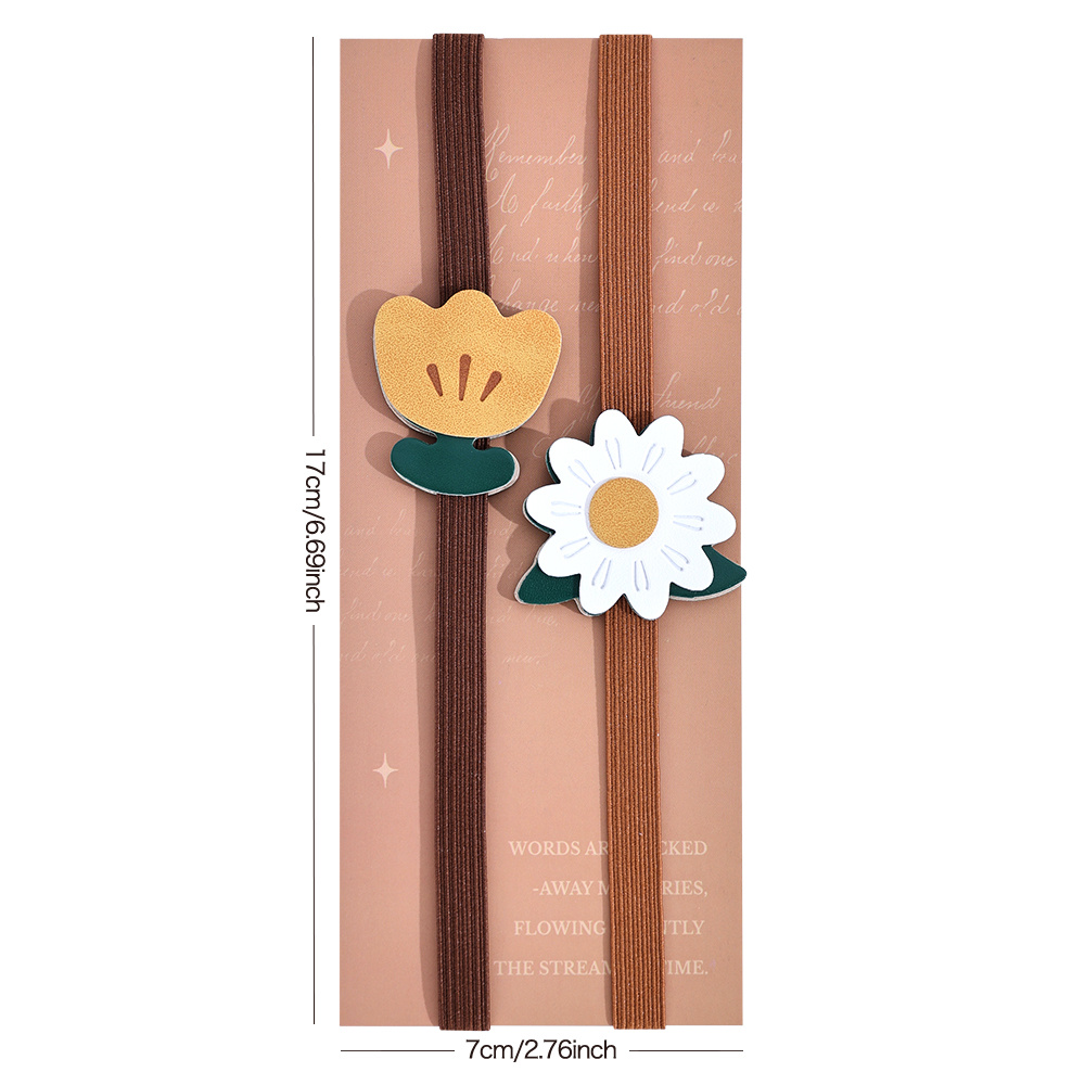 TEMU Pack Of 2 Secure Page Holder & Closure Straps Cute Elastic Book Bands & Page Markers Flowers Leaves For Journals, Notebooks, Planners, Hardcover