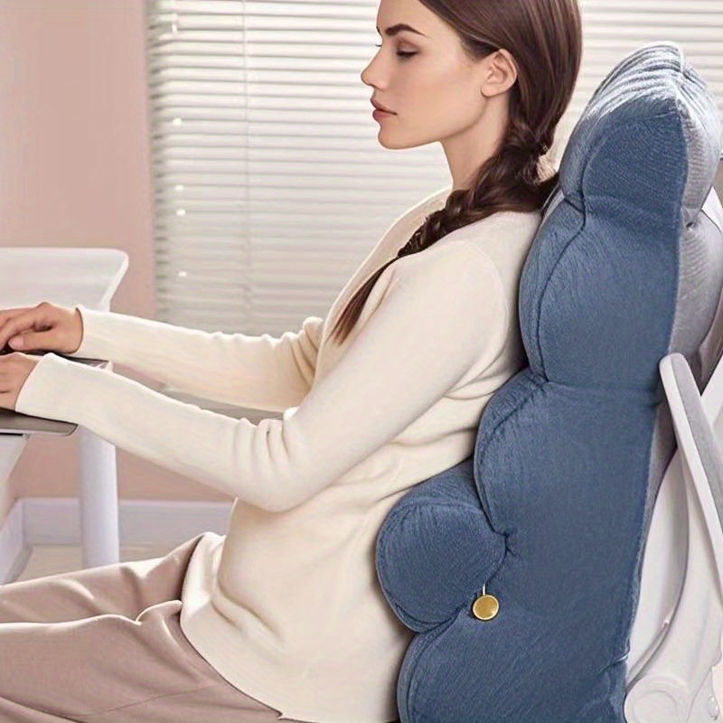 ergonomic bed headrest pillow non slip plush back support cushion for reading or sleeping   in   polyester cover and filling ideal for home or office chairs office chair cushion     design details 2