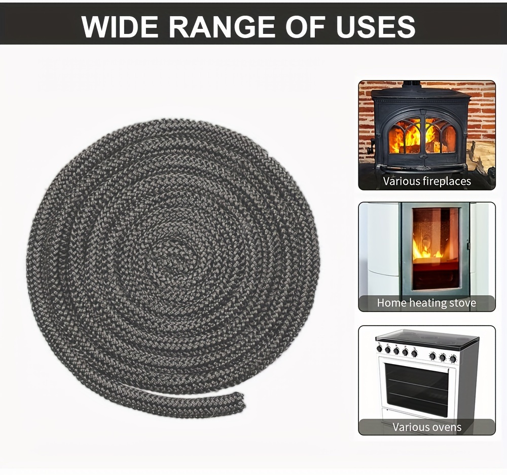 огнестойкая плетеная уплотнительная шнурок прокладка 6 8 10 12 мм 2 м длина высокотемпературная замена для дверей дровяных печей аксессуары для отопления и охлаждения домашние кухонные части и аксессуары для камина детали 0
