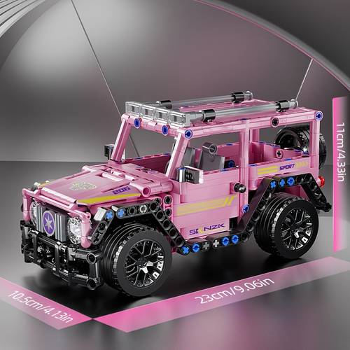 1 18 pink buggy building blocks precision particles are simply assembled domineering integrates individual decorative elements smooth lines outline the texture of and unlock of building blocks